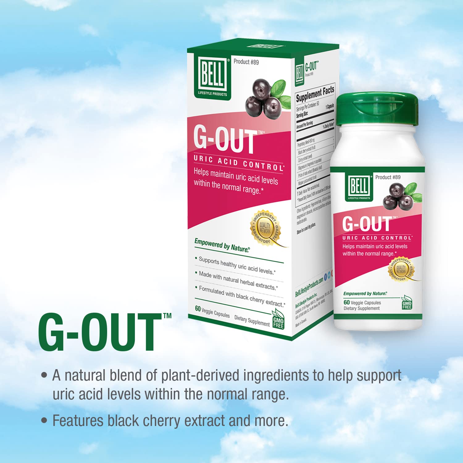 Foto 3 pulgar | Suplemento Bell G-out Uric Acid Cleanse 60 Cápsulas - Venta Internacional.