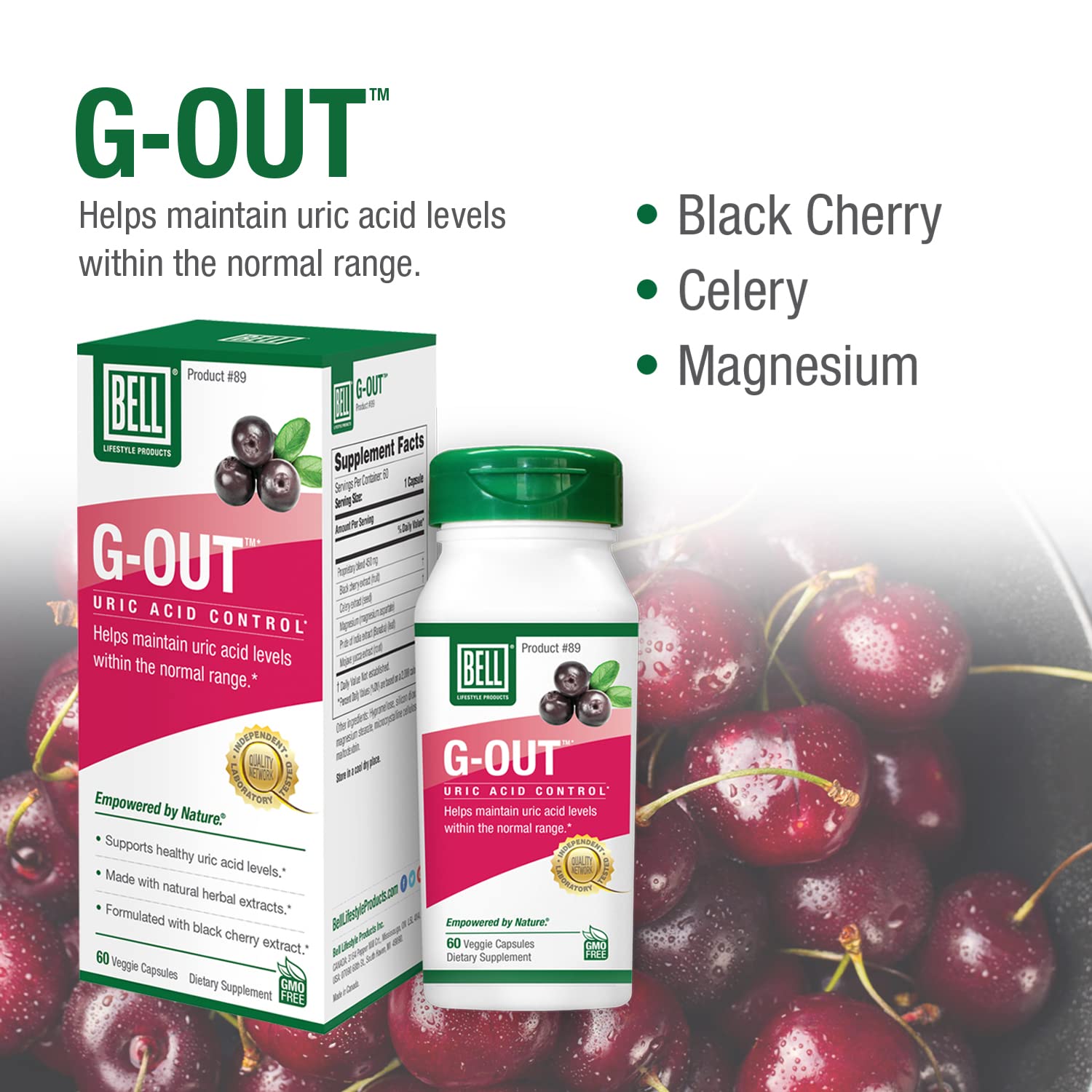 Foto 4 pulgar | Suplemento Bell G-out Uric Acid Cleanse 60 Cápsulas - Venta Internacional.