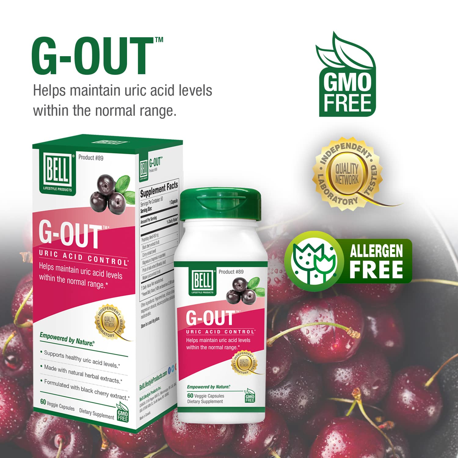 Foto 6 pulgar | Suplemento Bell G-out Uric Acid Cleanse 60 Cápsulas - Venta Internacional.
