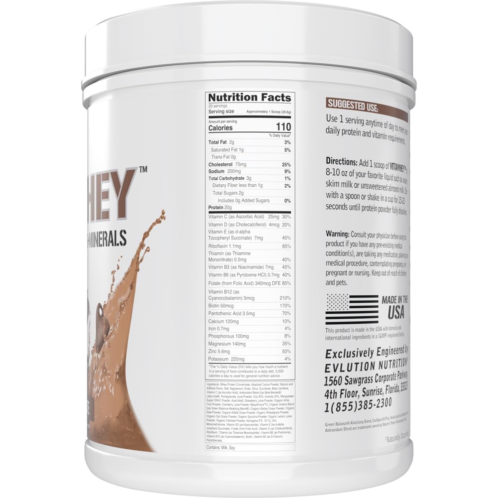 Foto 4 pulgar | Proteína En Polvo Evlution Nutrition Vitawhey 20 G Chocolate - Venta Internacional.
