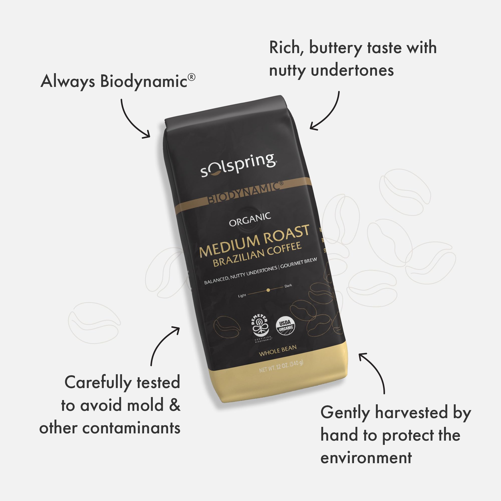 Foto 4 pulgar | Café Dr. Mercola Solspring Biodynamic Organic 350 Ml - Venta Internacional.