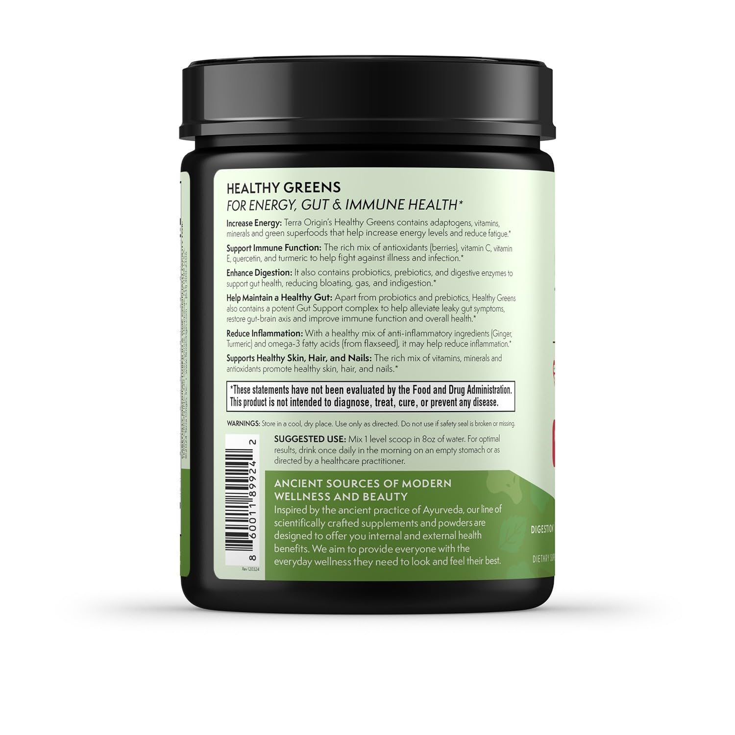 Foto 7 pulgar | Mezcla En Polvo Healthy Greens Terra Origin 30 Porciones - Venta Internacional.