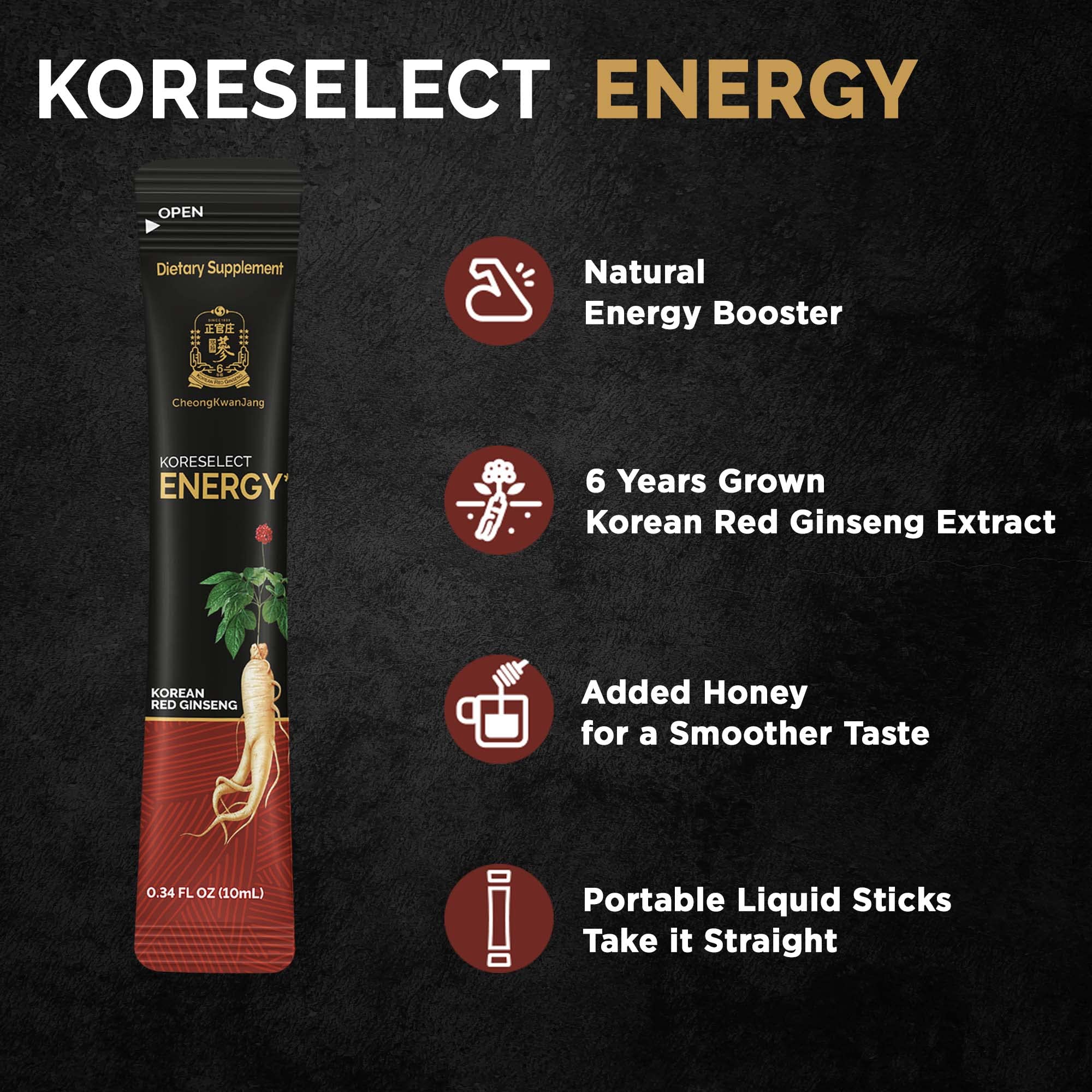 Foto 3 pulgar | Extracto De Ginseng Rojo Coreano Energy Booster Koreselect, 10 Barras - Venta Internacional.