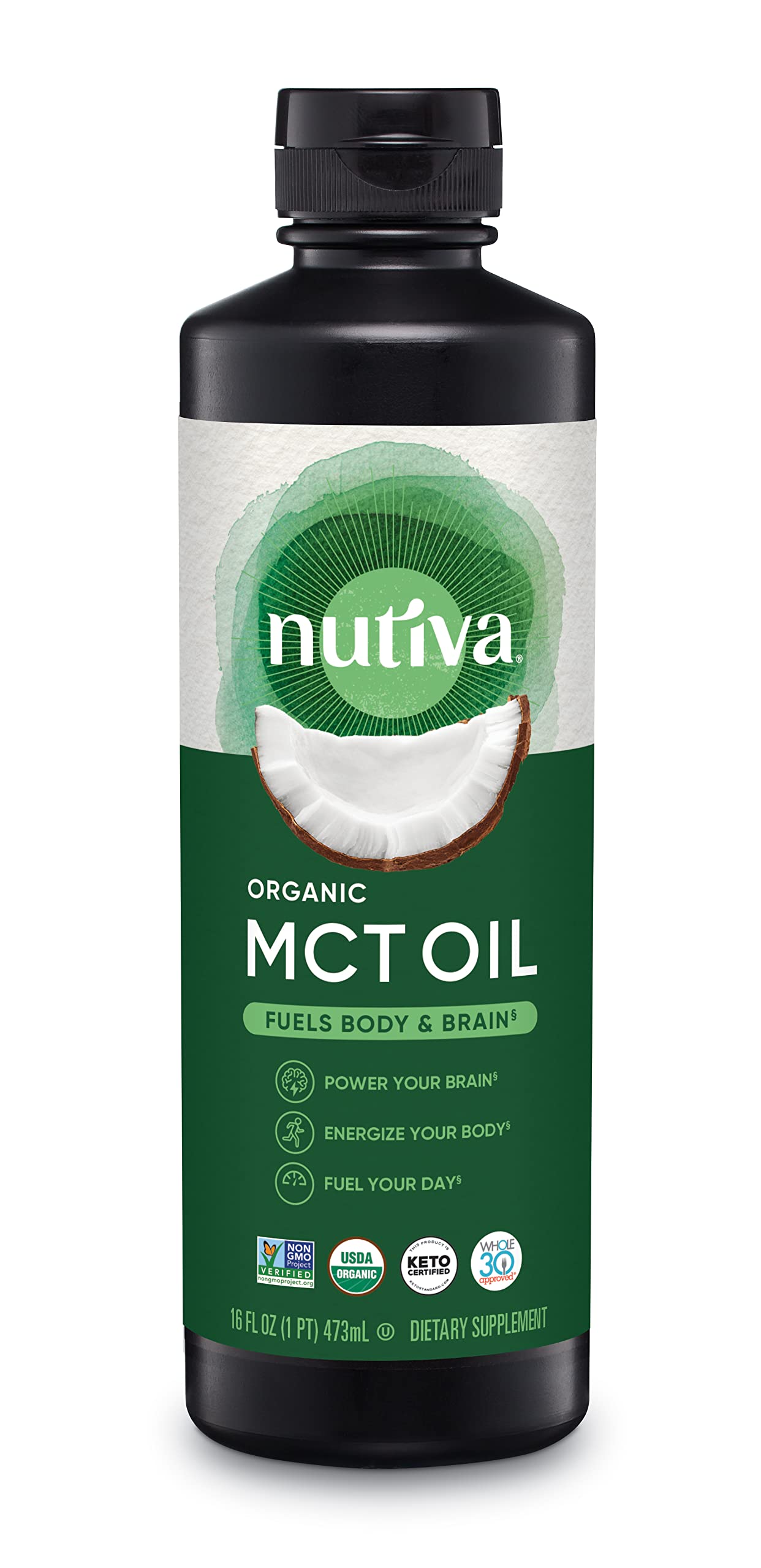 Foto 2 pulgar | Suplemento Cetogénico Sin Sabor De Mct Oil Nutiva Organic De 473 Ml - Venta Internacional.