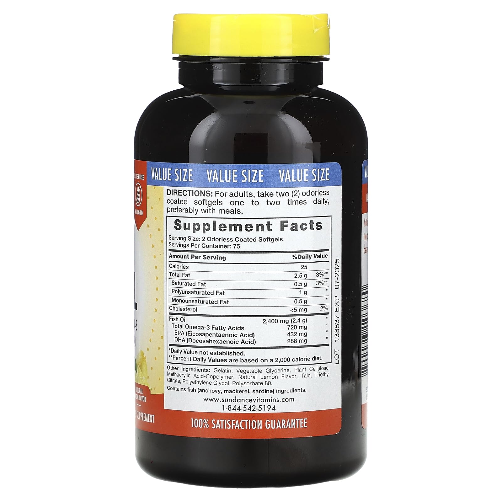 Foto 3 pulgar | Suplemento De Aceite De Pescado Inodoro Omega-3 De Sundance, 1200 Mg, 150 Unidades - Venta Internacional.