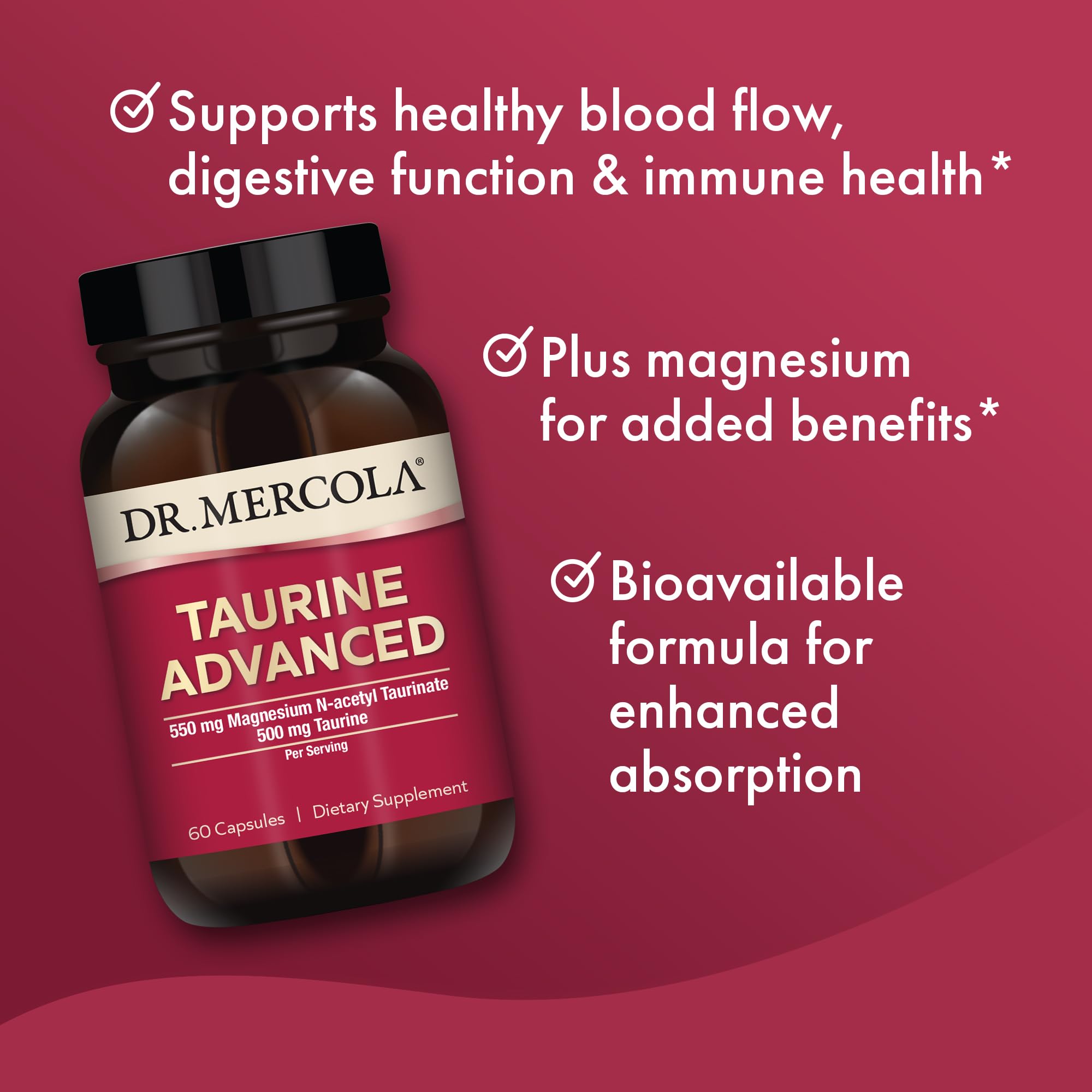 Foto 6 pulgar | Suplemento Dr. Mercola Taurine Advanced 500 Mg 60 Cápsulas - Venta Internacional.