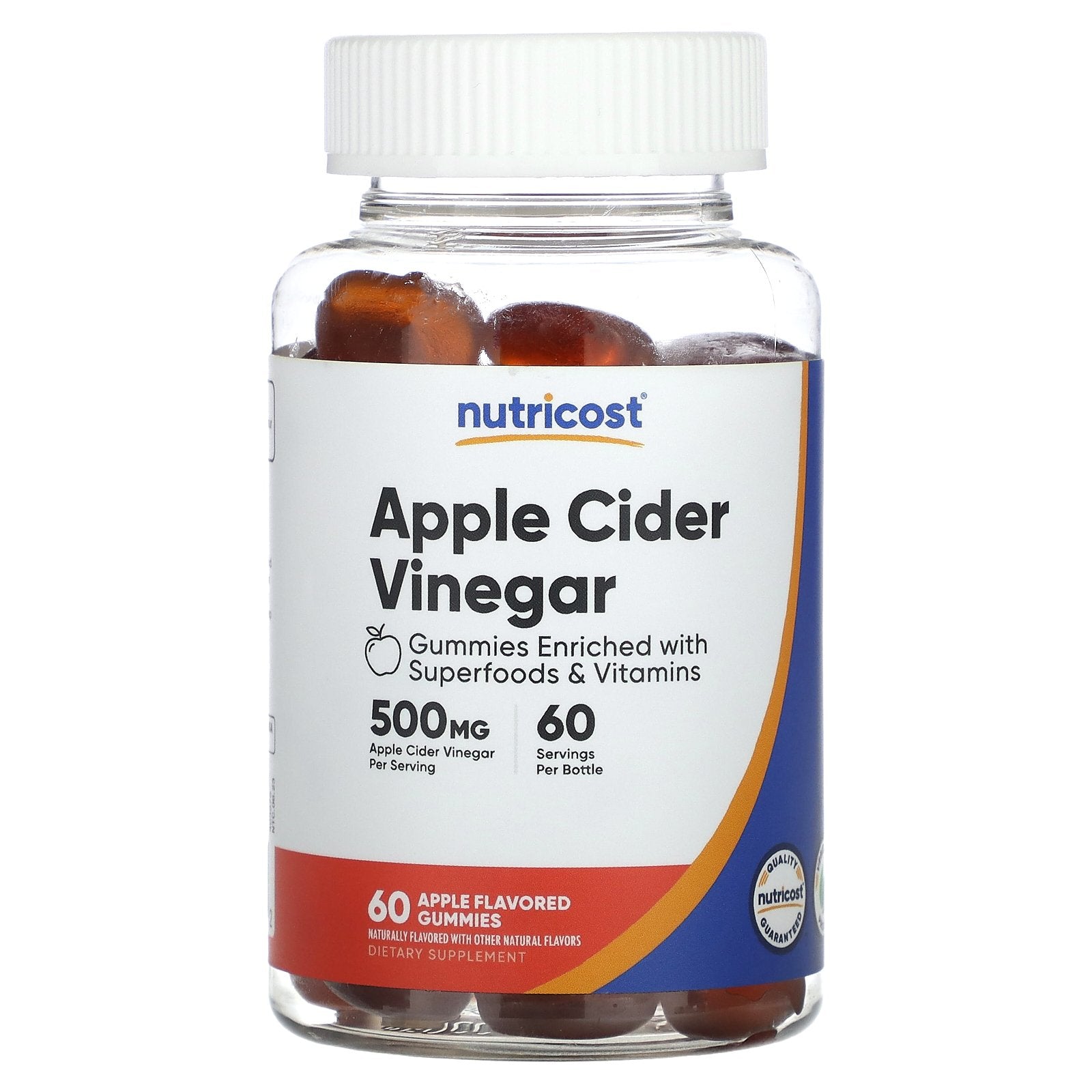 Foto 2 pulgar | Suplemento Nutricost Gomitas De Vinagre De Sidra De Manzana 500 Mg 60 Unidades - Venta Internacional.