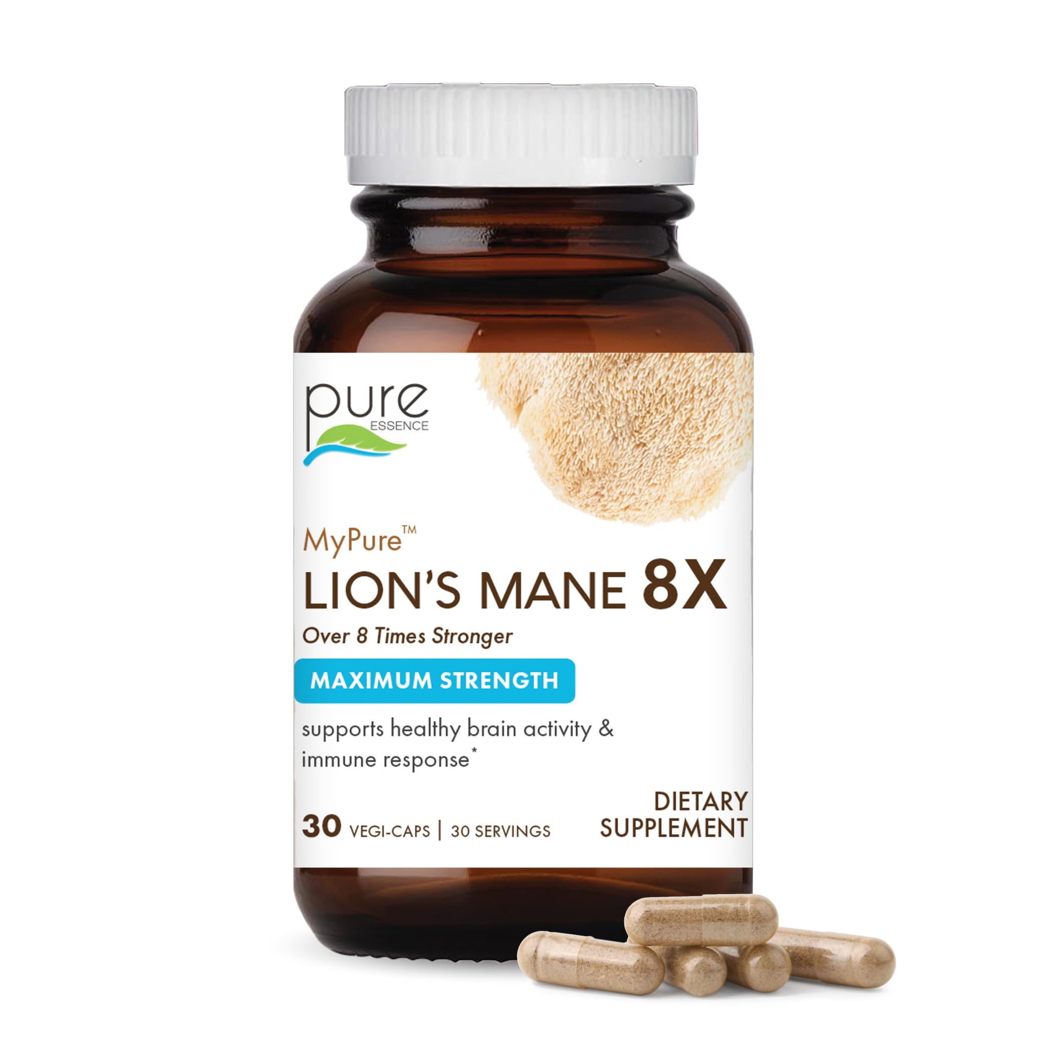 Foto 2 pulgar | Suplemento Pure Essence Labs Mypure Lion's Mane 8 Veces 30 Cápsulas - Venta Internacional.