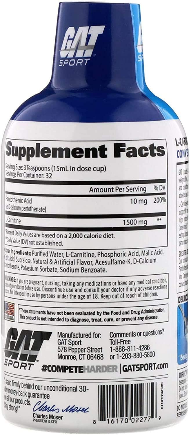 Foto 3 pulgar | Suplemento Líquido De L-carnitina Gat Sport 1500 Mg 480 Ml Sandía - Venta Internacional.