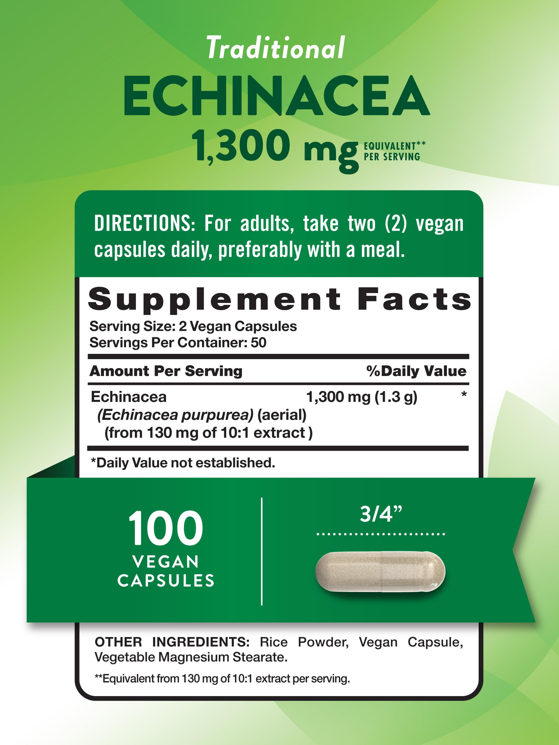 Foto 3 pulgar | Suplemento De Extracto De Equinácea En Cápsulas De Nature's Truth 1300 Mg - Venta Internacional.