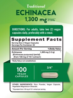 Foto 2 | Suplemento De Extracto De Equinácea En Cápsulas De Nature's Truth 1300 Mg - Venta Internacional.