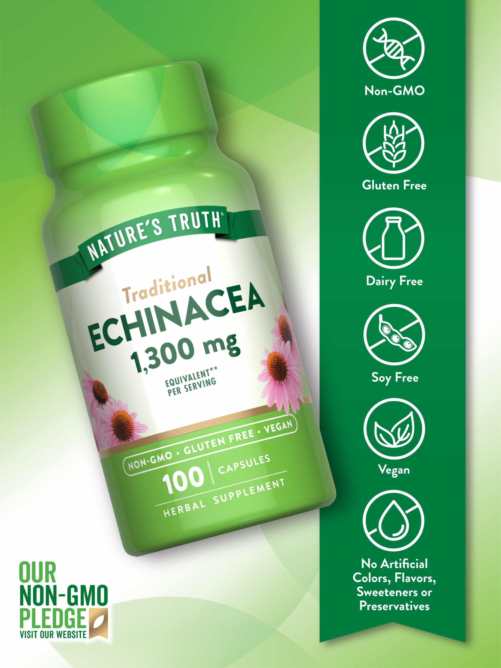 Foto 4 pulgar | Suplemento De Extracto De Equinácea En Cápsulas De Nature's Truth 1300 Mg - Venta Internacional.