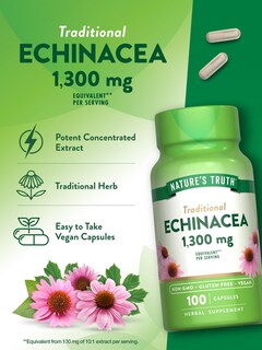 Foto 5 | Suplemento De Extracto De Equinácea En Cápsulas De Nature's Truth 1300 Mg - Venta Internacional.