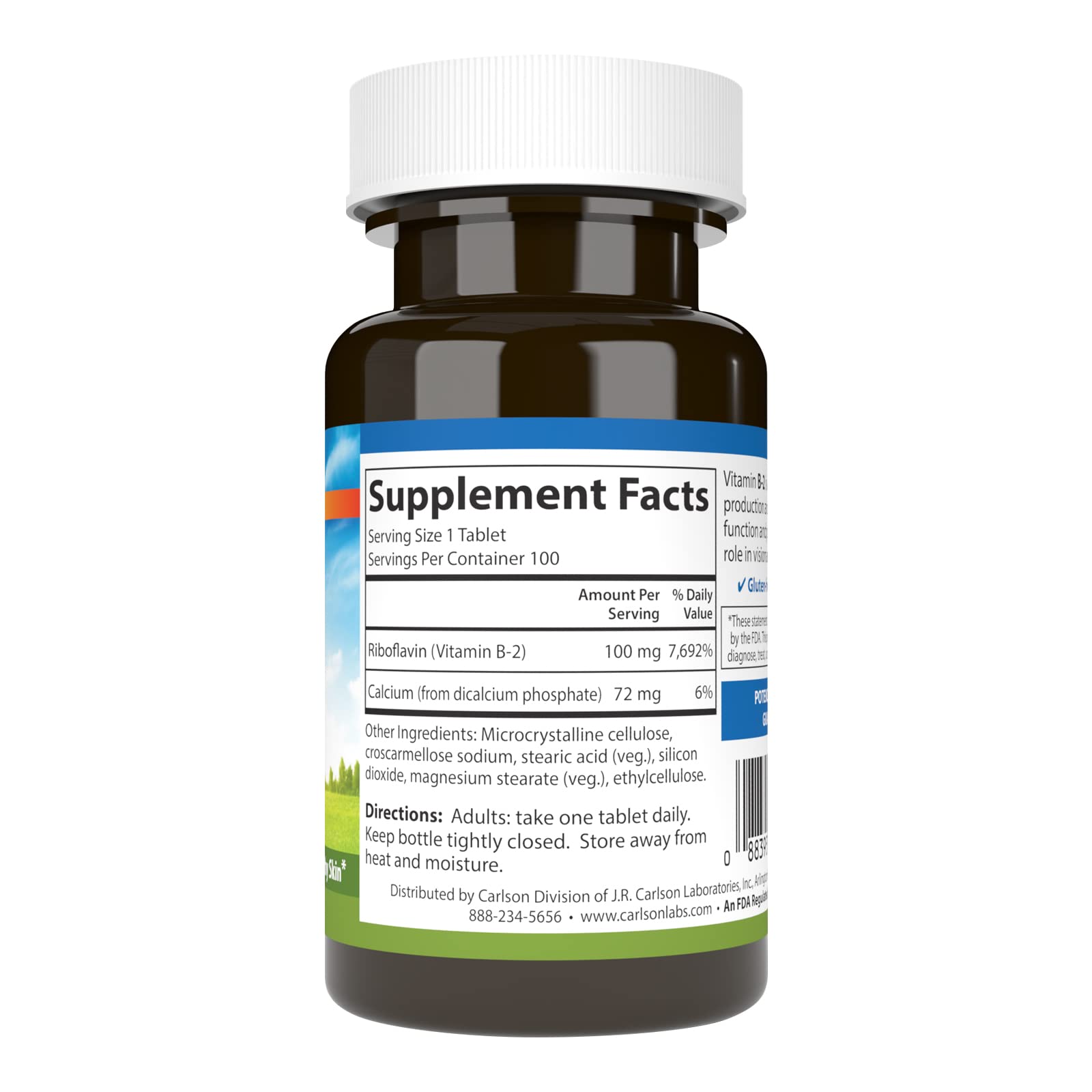 Foto 3 pulgar | Suplemento Carlson B-2 100 Mg De Riboflavina 100 Tabletas Vegetarianas - Venta Internacional.