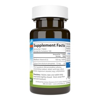 Foto 2 | Suplemento Carlson B-2 100 Mg De Riboflavina 100 Tabletas Vegetarianas - Venta Internacional.