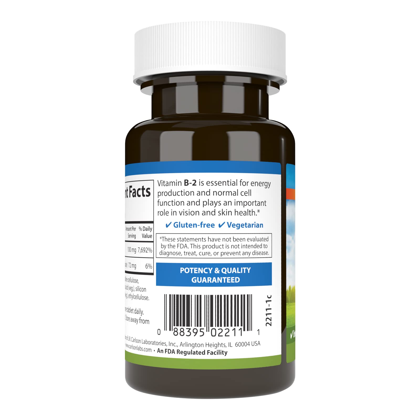 Foto 4 pulgar | Suplemento Carlson B-2 100 Mg De Riboflavina 100 Tabletas Vegetarianas - Venta Internacional.