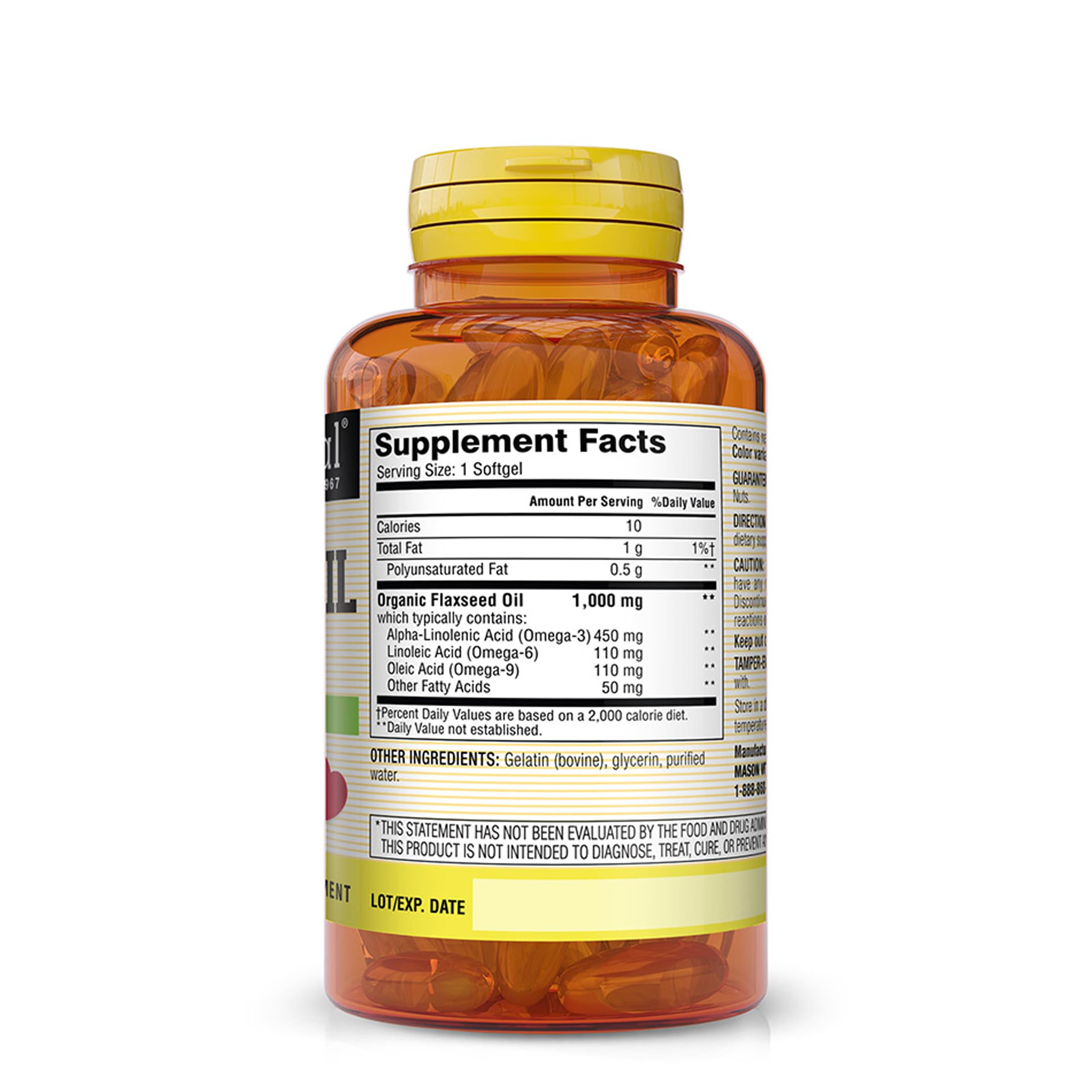 Foto 3 pulgar | Suplemento De Aceite De Semillas De Lino Mason Natural 1000 Mg De Omega 3-6-9 - Venta Internacional.