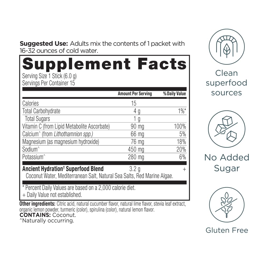 Foto 3 pulgar | Suplemento Electrolítico: Hidratación Rápida De Ancient Nutri - Venta Internacional.
