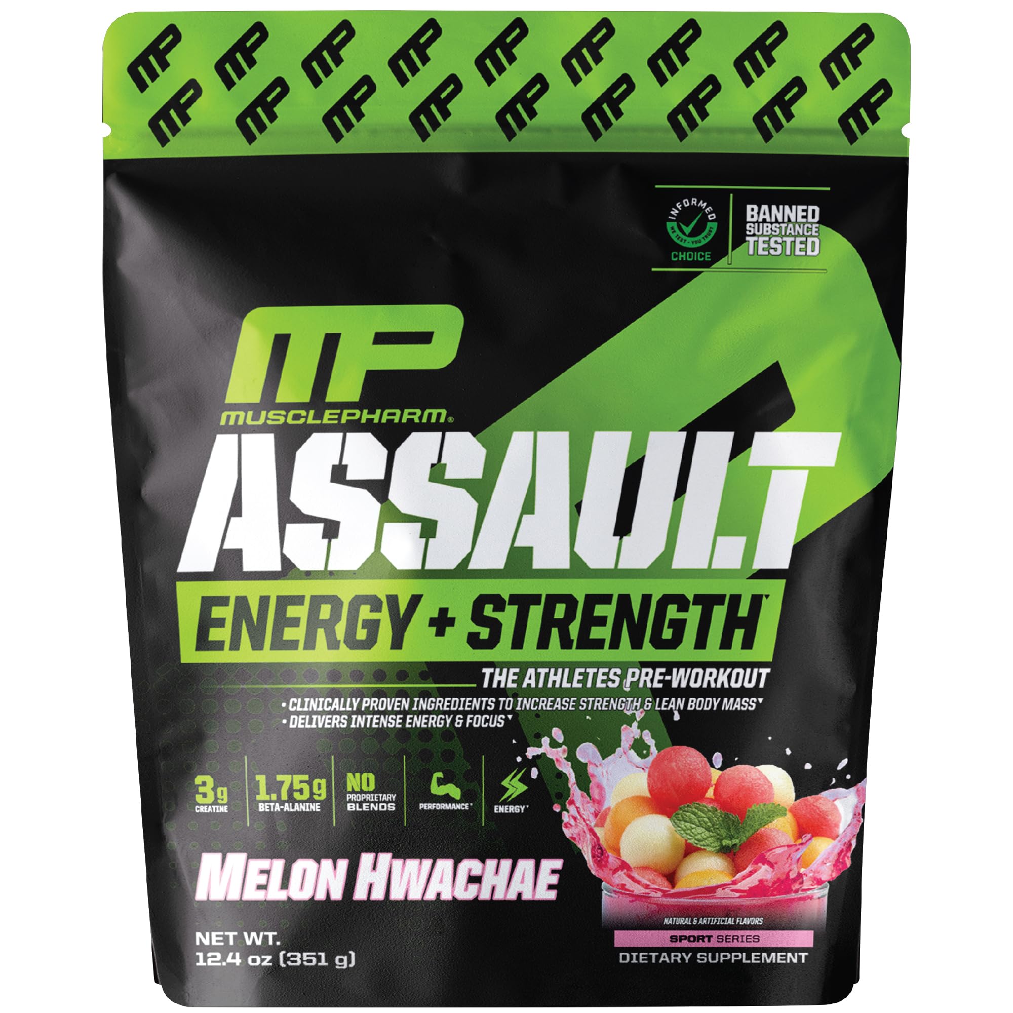 Foto 2 pulgar | Polvo Para Antes Del Entrenamiento Muscle Pharm Assault Energy & Strength - Venta Internacional.