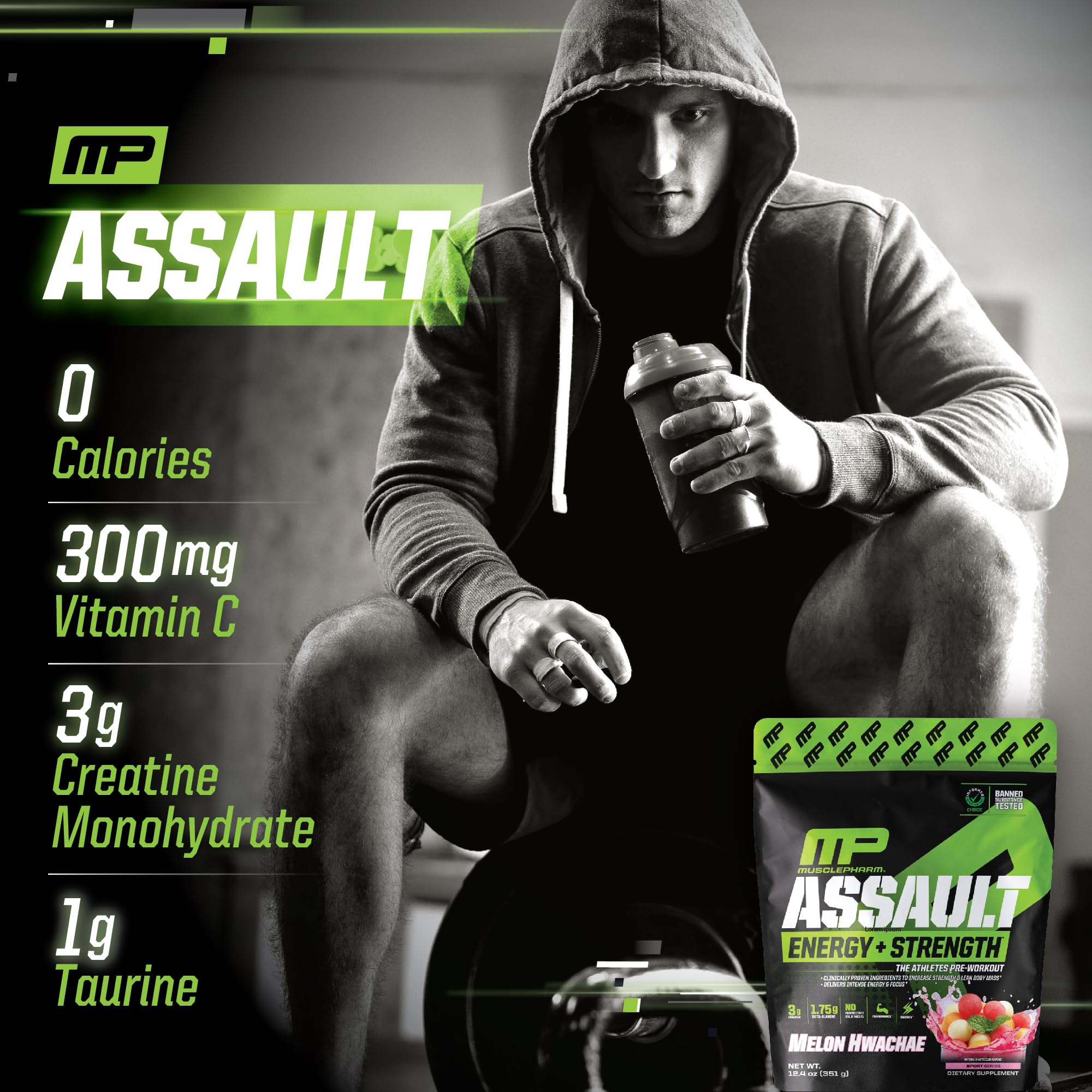 Foto 5 | Polvo Para Antes Del Entrenamiento Muscle Pharm Assault Energy & Strength - Venta Internacional.