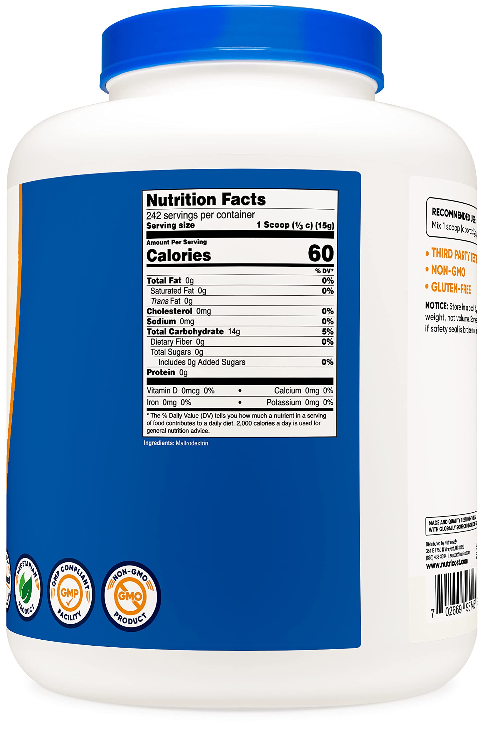 Foto 5 pulgar | Maltodextrina En Polvo Nutricost, 3,63 Kg, Sin Gluten Y Sin Ogm - Venta Internacional.
