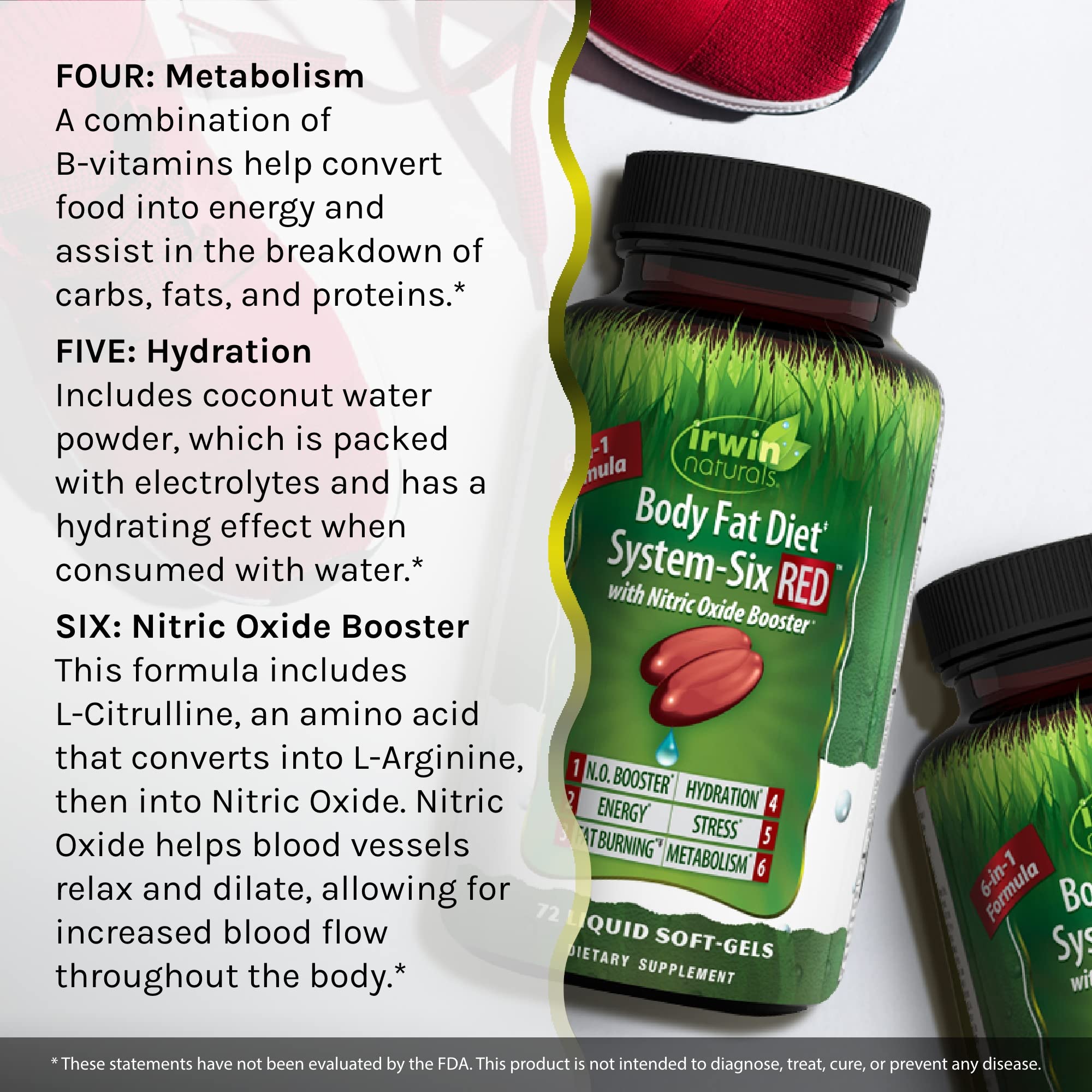 Foto 6 | Suplemento Irwin Naturals Para Grasa Corporal Diet System-six Red 72 Cápsulas Blandas - Venta Internacional.