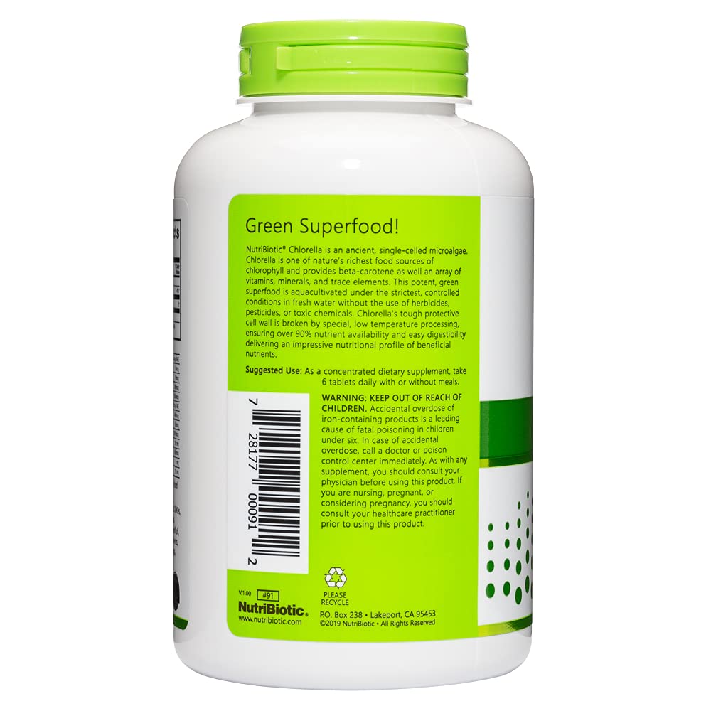 Foto 2 | Suplemento Nutribiotic Chlorella Super Green Food 500 Mg 300 Tabletas - Venta Internacional.