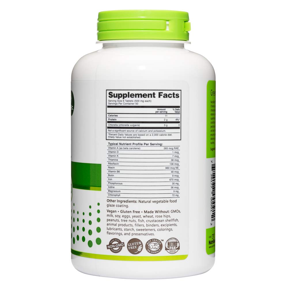 Foto 4 pulgar | Suplemento Nutribiotic Chlorella Super Green Food 500 Mg 300 Tabletas - Venta Internacional.
