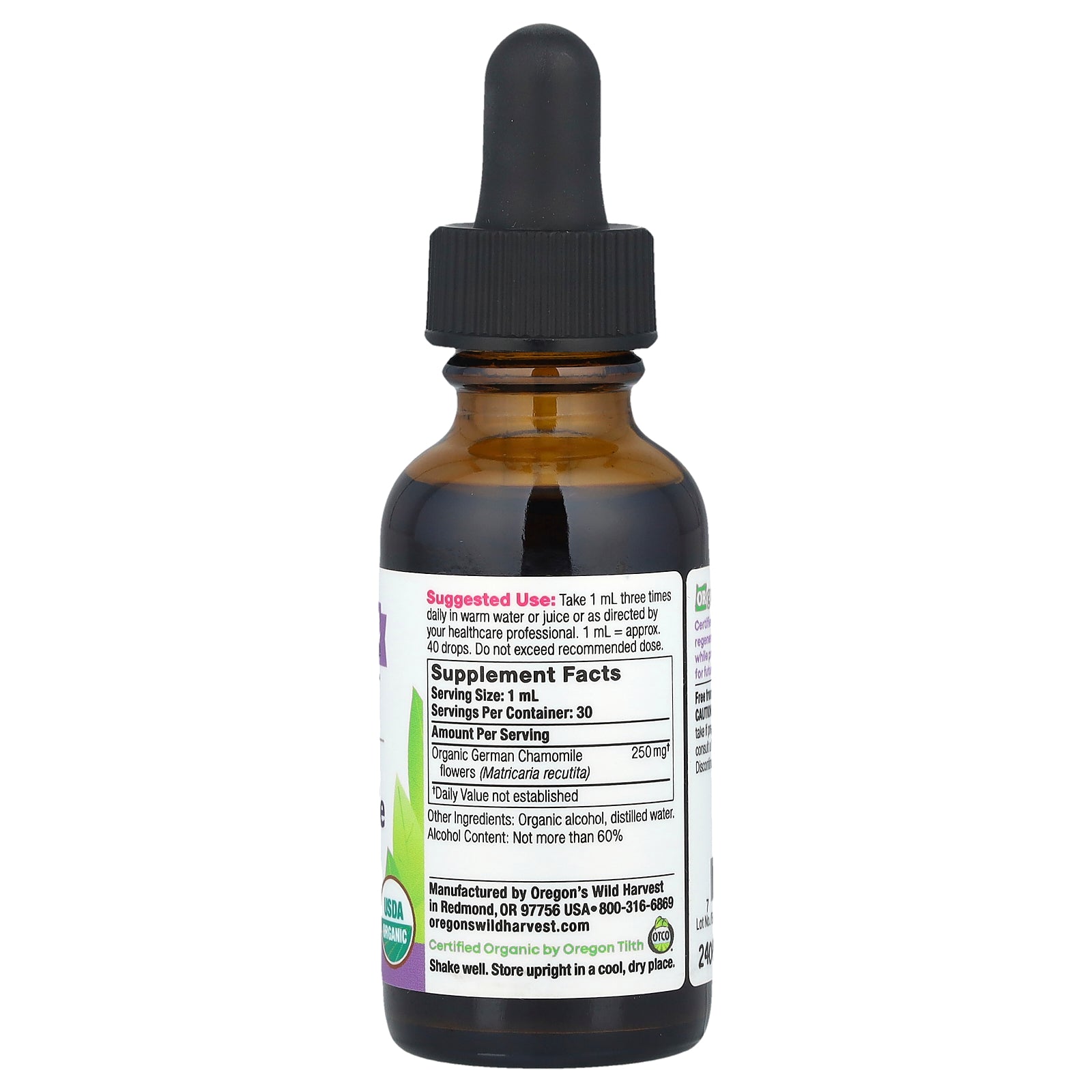 Foto 3 pulgar | Extracto De Flores De Manzanilla Oregon's Wild Harvest 30 Ml - Venta Internacional.