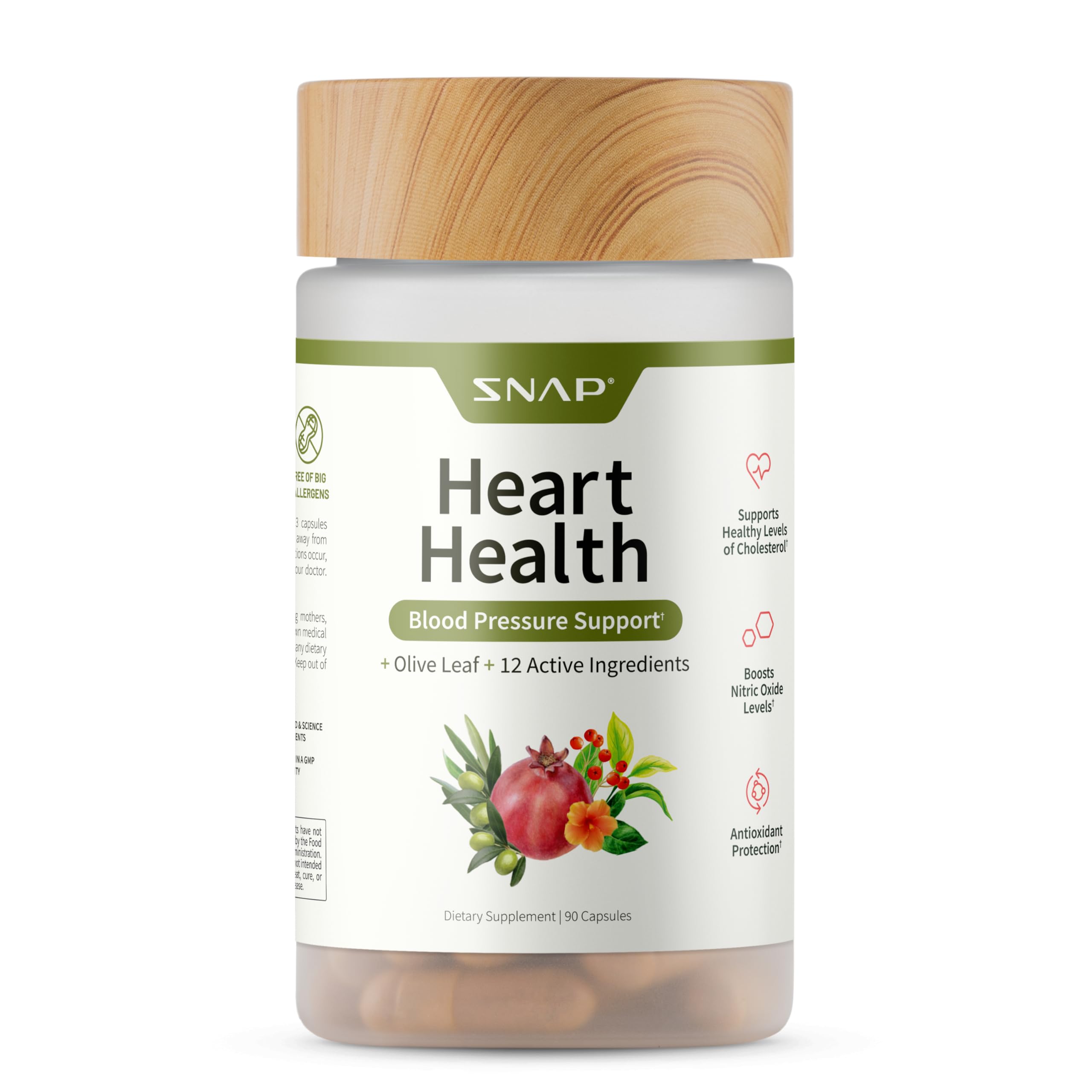 Foto 1 | Suplementos Snap Supplements Heart Health 90 Cápsulas - Venta Internacional.