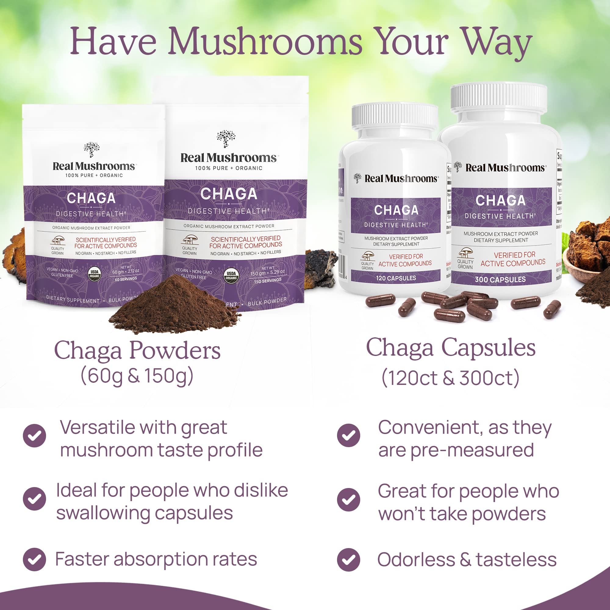 Foto 6 pulgar | Suplemento De Hongos En Polvo De Chaga Con Hongos Reales, 150 Porciones - Venta Internacional.
