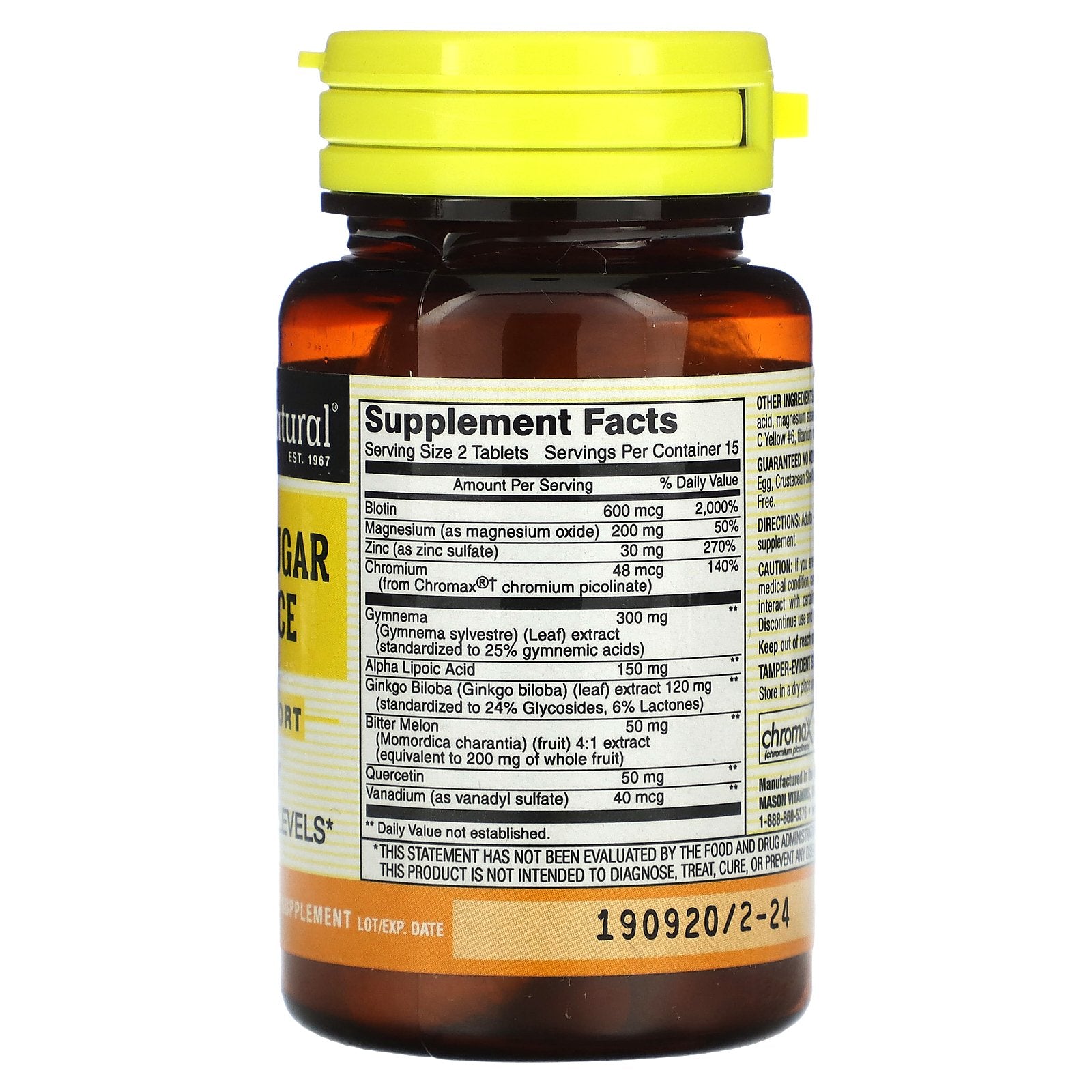 Foto 3 pulgar | Suplemento Mason Natural Blood Sugar Balance 30 Comprimidos - Venta Internacional.