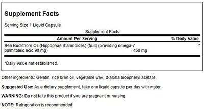 Foto 3 | Suplemento De Aceite Efa Omega-7 De Swanson, 450 Mg, 30 Cápsulas Líquidas - Venta Internacional.