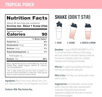 Foto 3 | Proteína En Polvo Isopure Clear Whey Isolate Tropical 36 Serv - Venta Internacional.