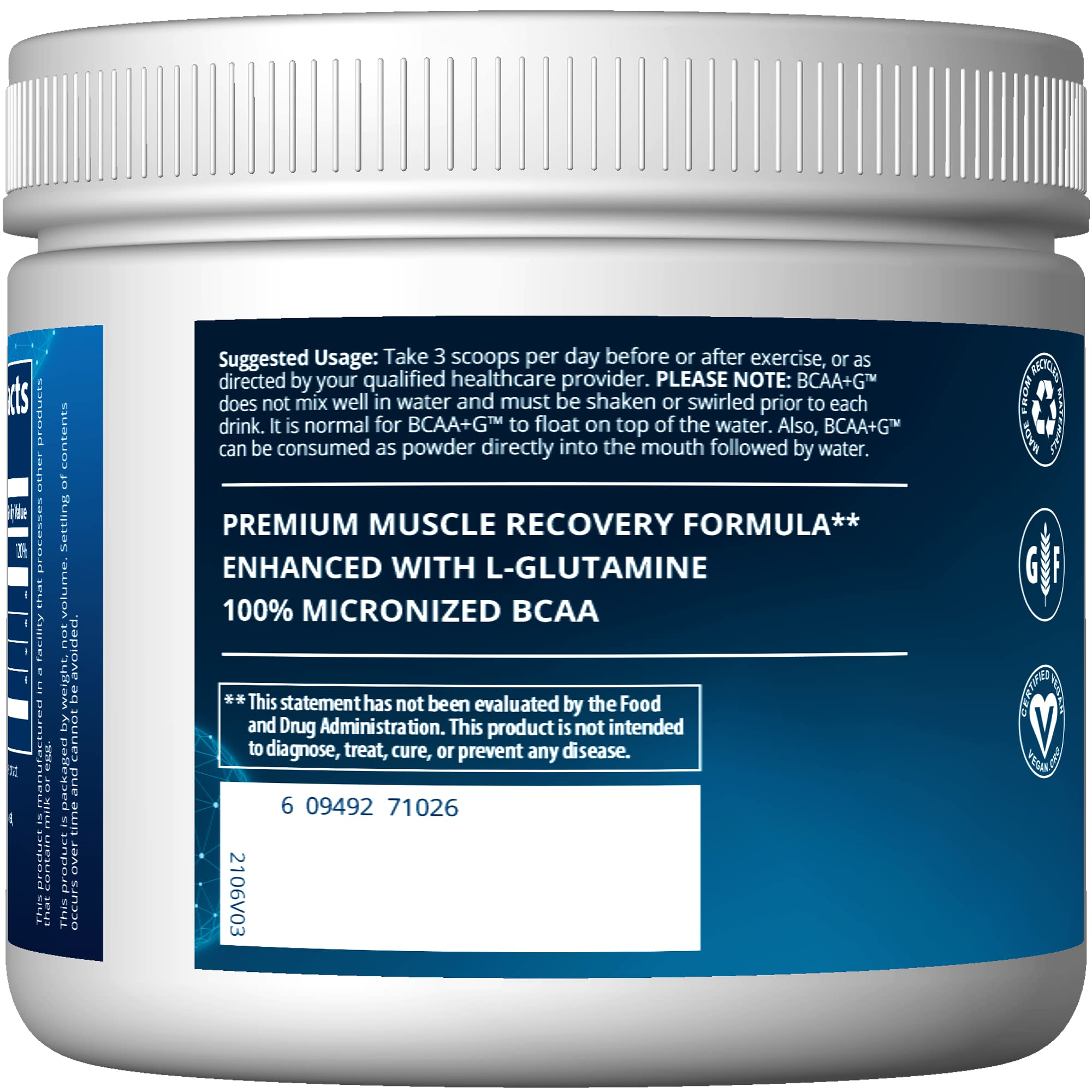 Foto 4 pulgar | Suplemento Mrm Bcaa+ G Ultimate Recovery Lemonade 180 G - Venta Internacional.