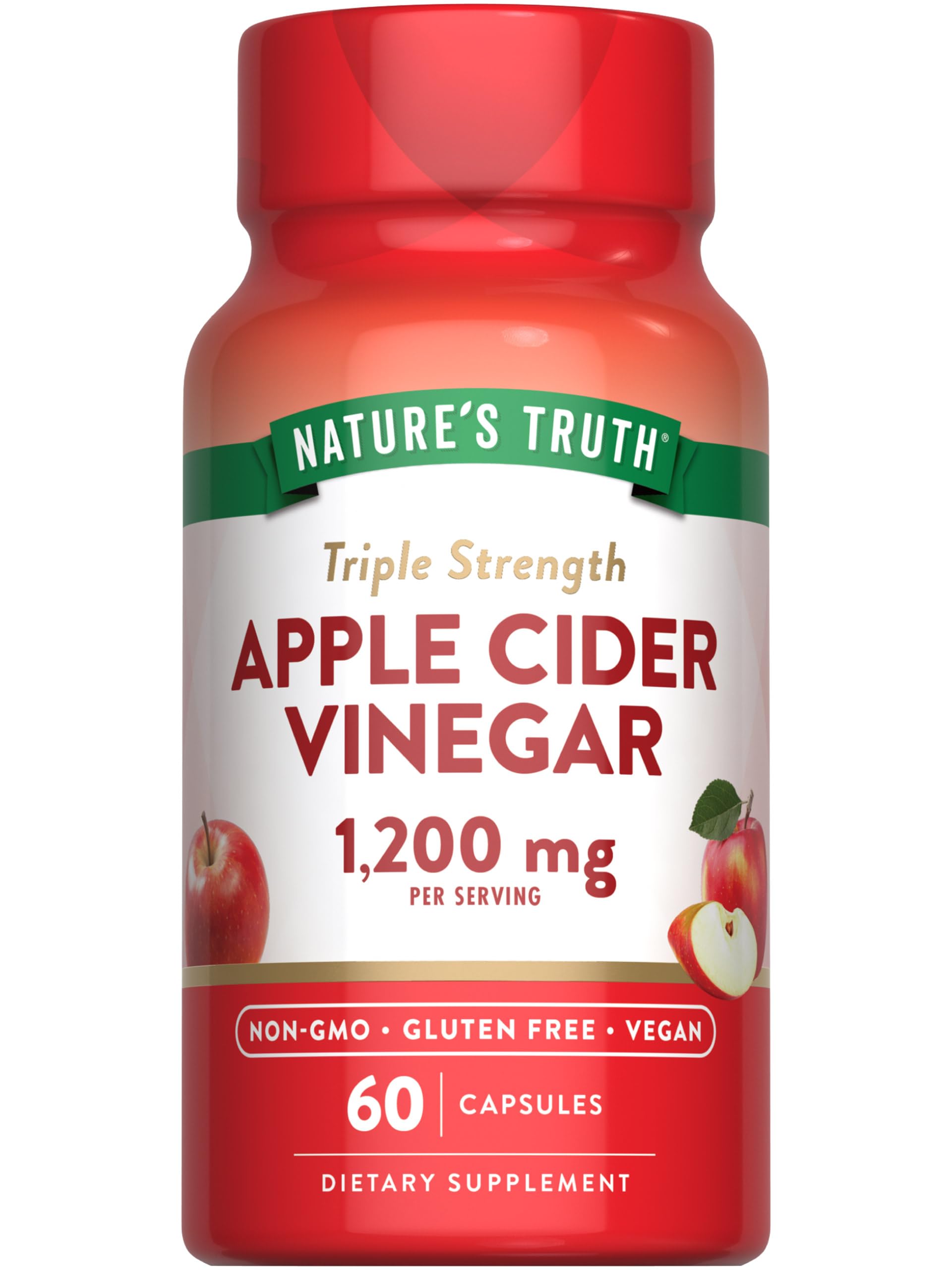 Foto 2 pulgar | Suplemento De Vinagre De Sidra De Manzana Nature's Truth 1200 Mg 60 Cápsulas - Venta Internacional.