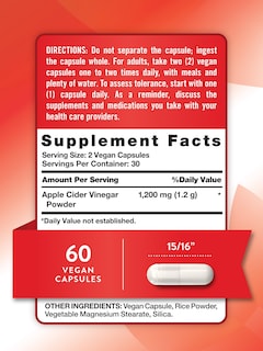 Foto 2 | Suplemento De Vinagre De Sidra De Manzana Nature's Truth 1200 Mg 60 Cápsulas - Venta Internacional.