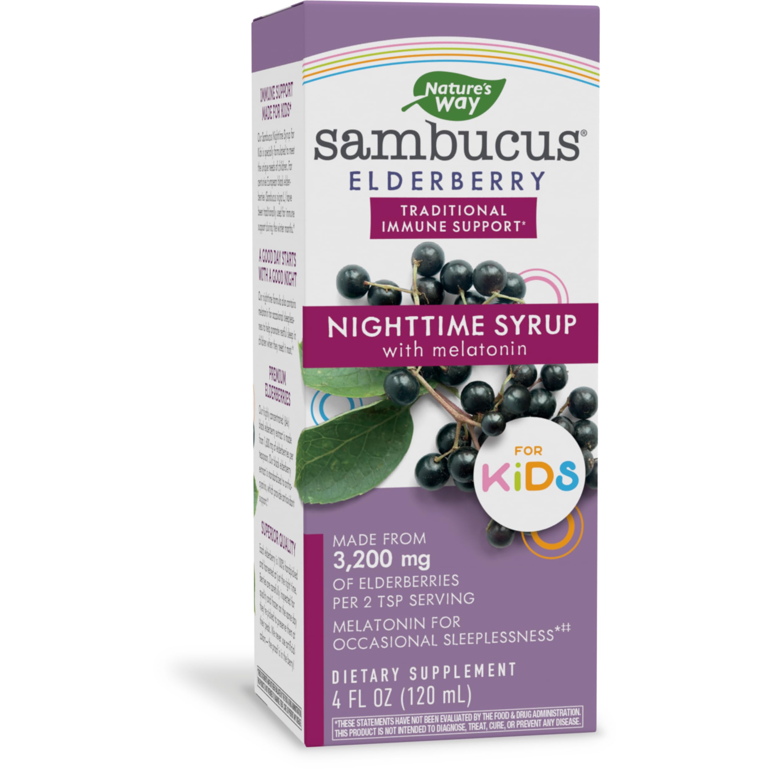 Foto 2 pulgar | Sirope Nature's Way Sambucus Saúco Nature's Way Para La Noche Con Melatonina, 120 Ml - Venta Internacional.