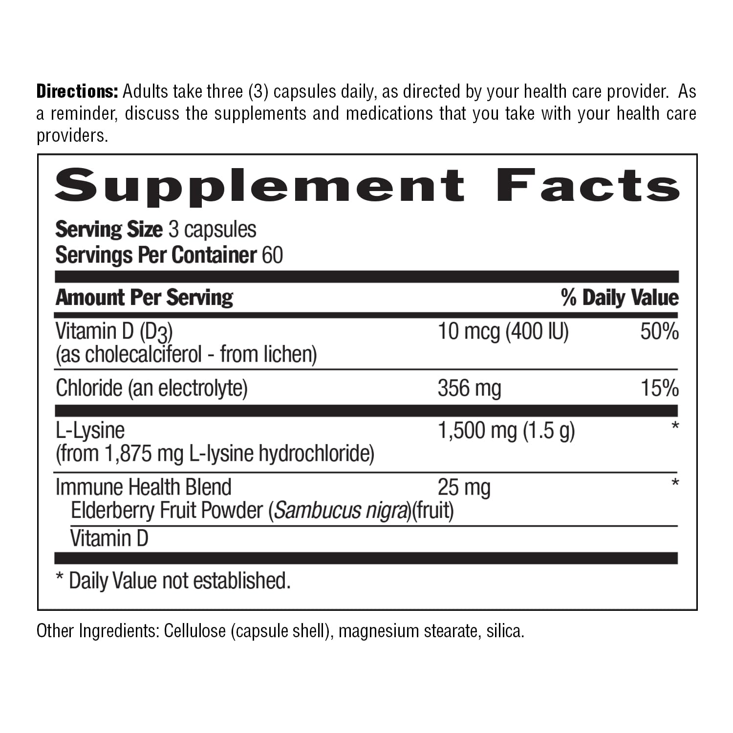 Foto 4 | Suplemento Country Life De L-lisina De 1500 Mg Con Vitamina D Y Saúco - Venta Internacional.