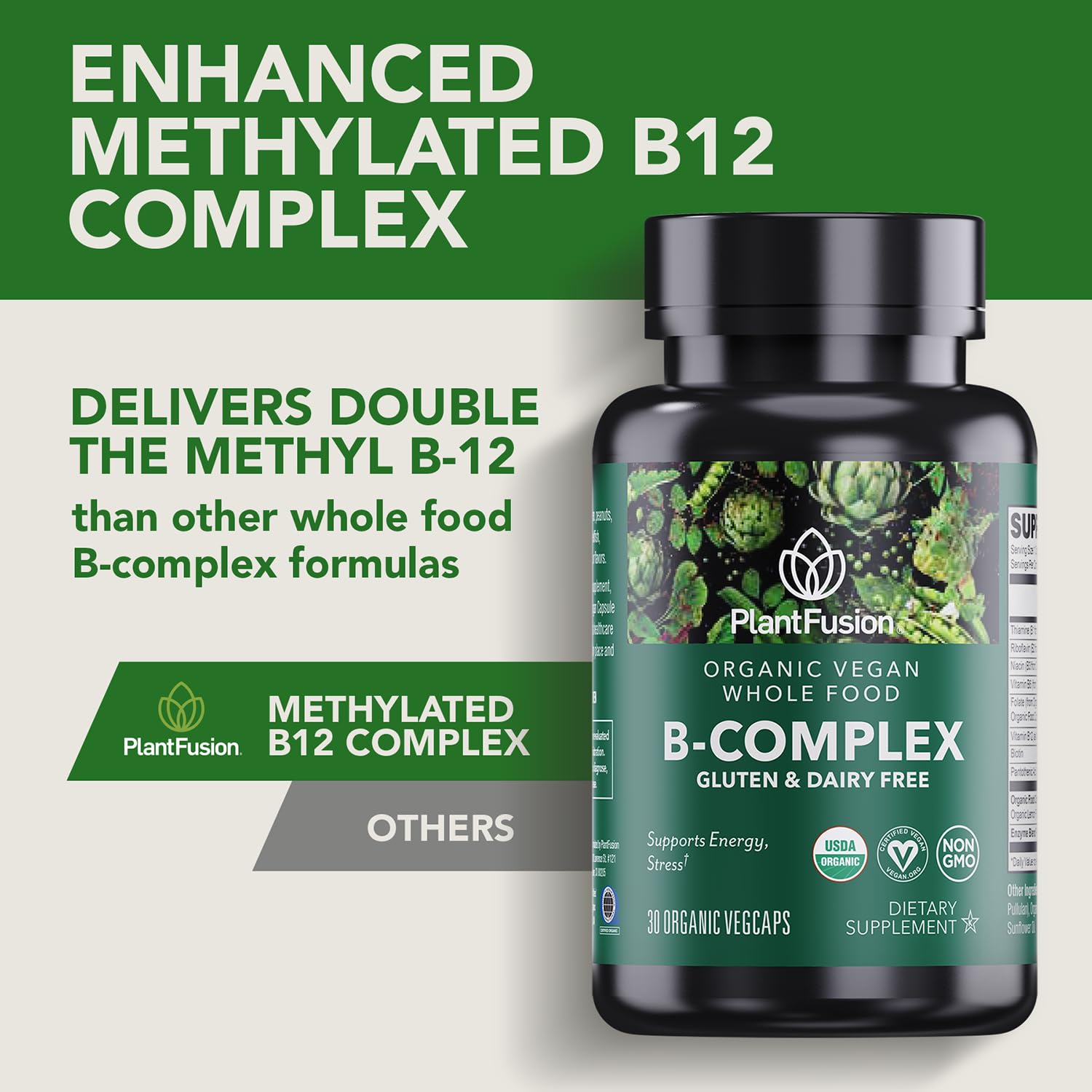 Foto 4 pulgar | Suplemento Plantfusion, Complejo Orgánico De Vitamina B, 30 Cápsulas - Venta Internacional.