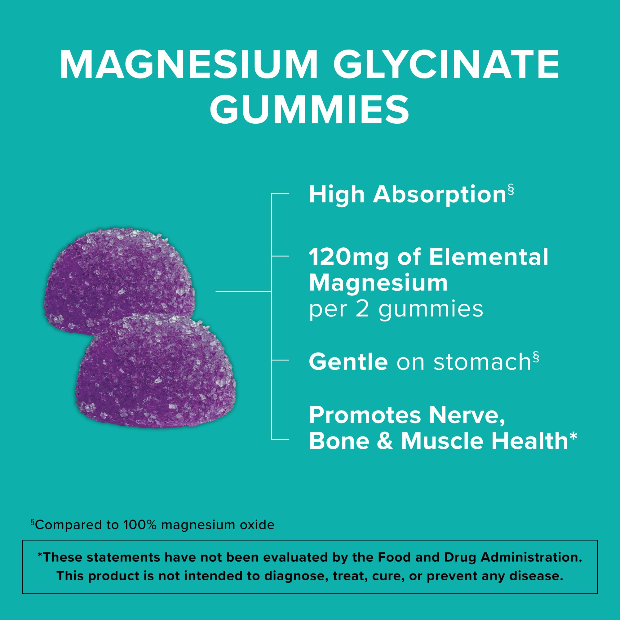 Foto 4 pulgar | Gomitas De Glicinato De Magnesio Quinol 120 Mg, 90 Unidades (paquete De 1) - Venta Internacional.
