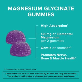 Foto 3 | Gomitas De Glicinato De Magnesio Quinol 120 Mg, 90 Unidades (paquete De 1) - Venta Internacional.