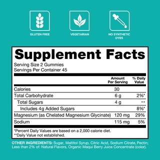 Foto 4 | Gomitas De Glicinato De Magnesio Quinol 120 Mg, 90 Unidades (paquete De 1) - Venta Internacional.