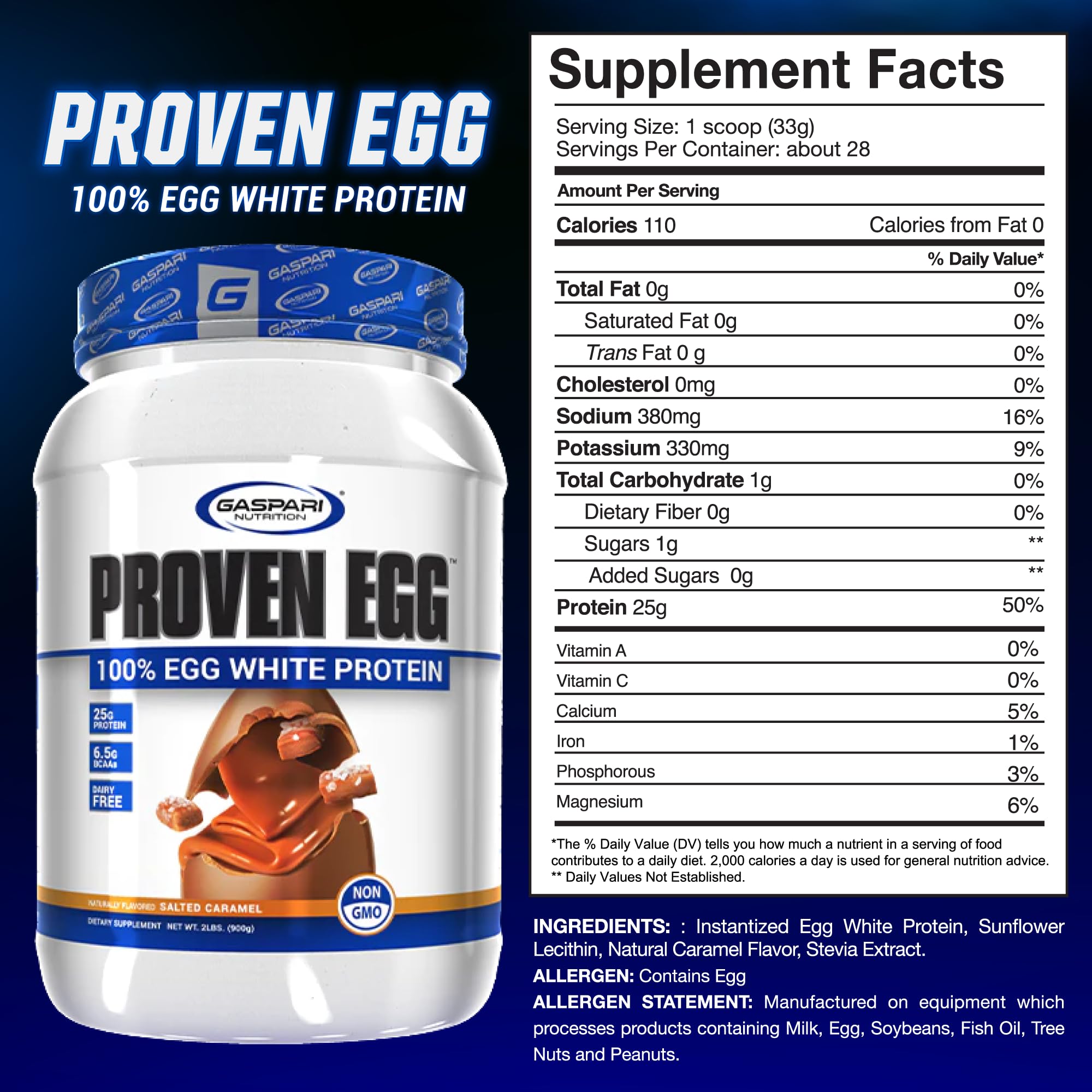 Foto 3 pulgar | Proteína En Polvo Gaspari Nutrition Proven Egg 100% Clara De Huevo - Venta Internacional.