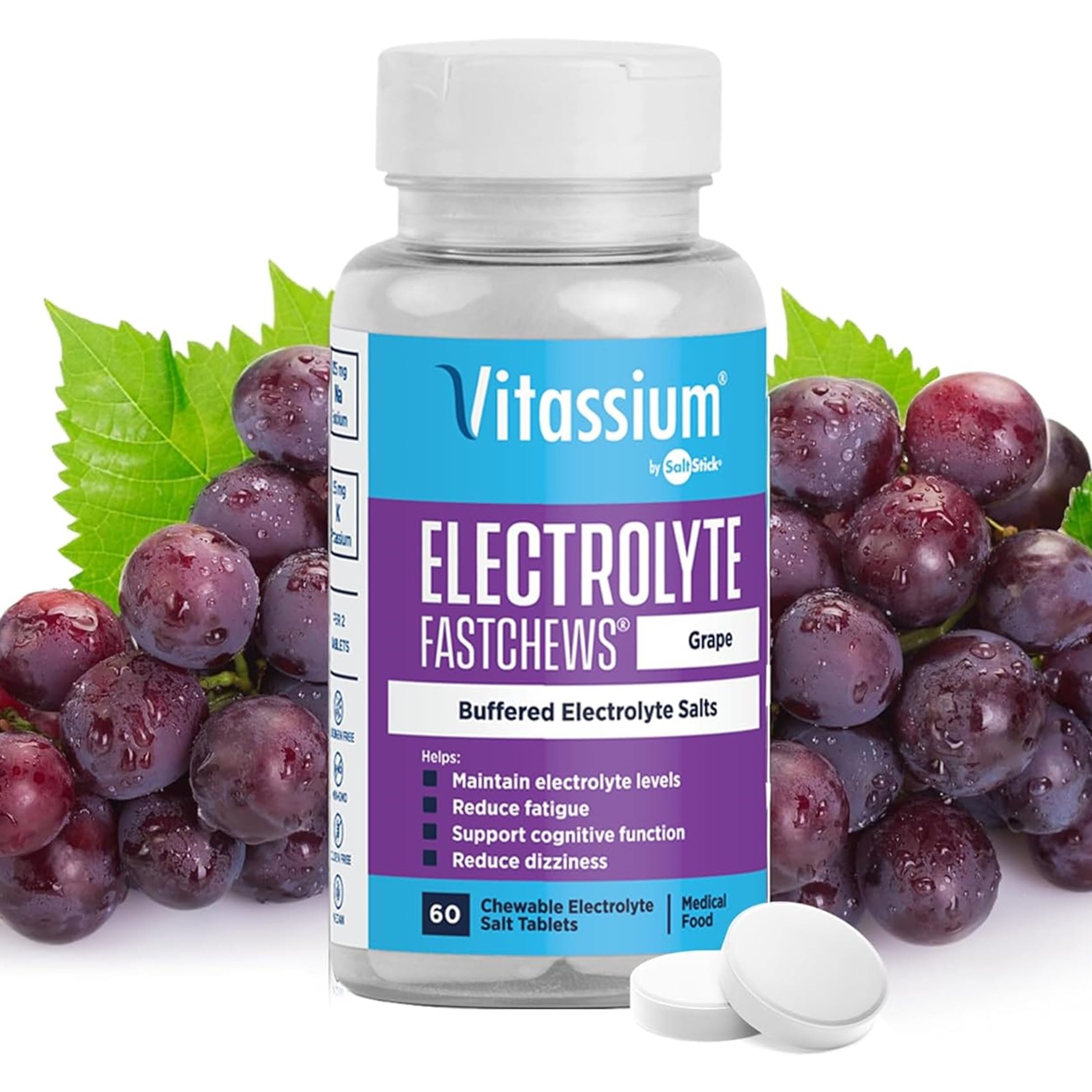 Foto 2 pulgar | Tabletas Electrolíticas Masticables Vitassium Fastchews, 60 Unidades - Venta Internacional.