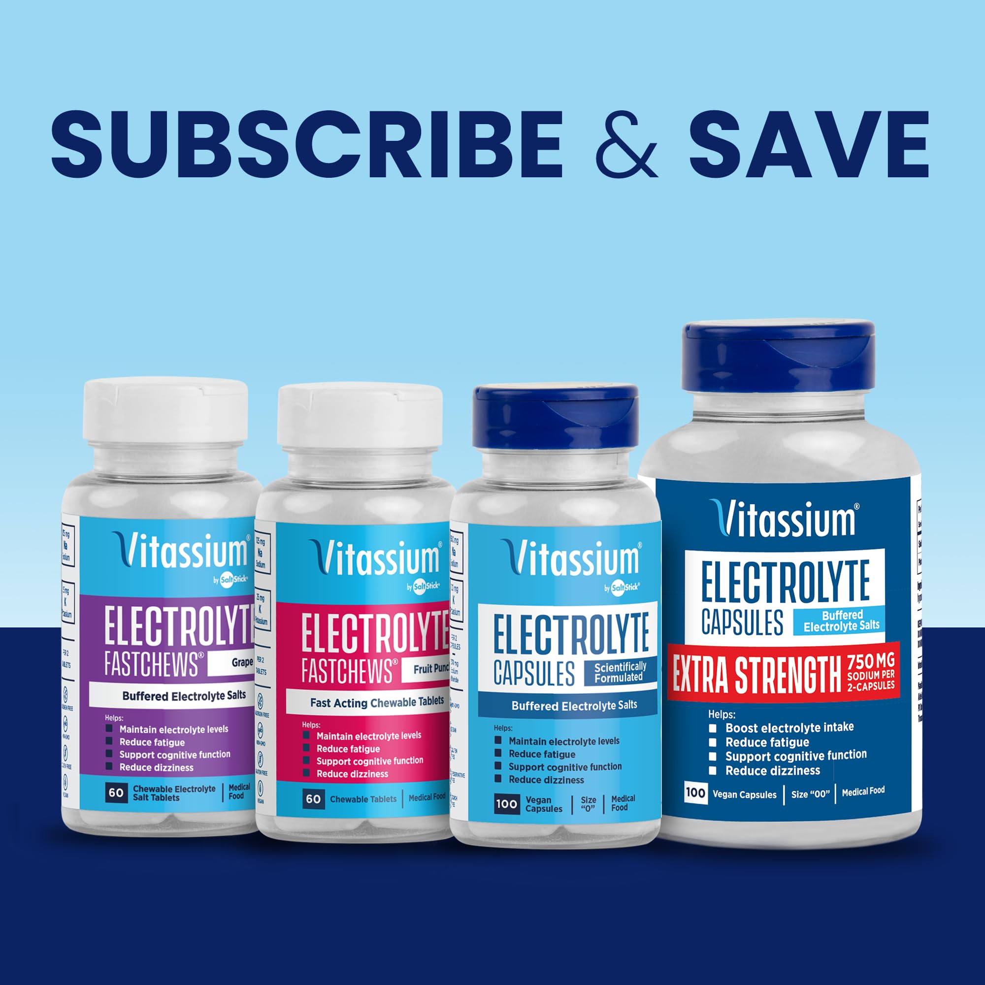 Foto 7 | Tabletas Electrolíticas Masticables Vitassium Fastchews, 60 Unidades - Venta Internacional.