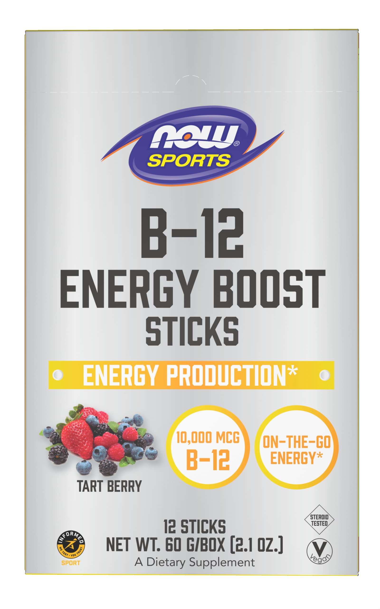 Foto 2 pulgar | Supplement Now Foods B-12 Energy Boost, 10 000 Mcg, 12 Barras - Venta Internacional.