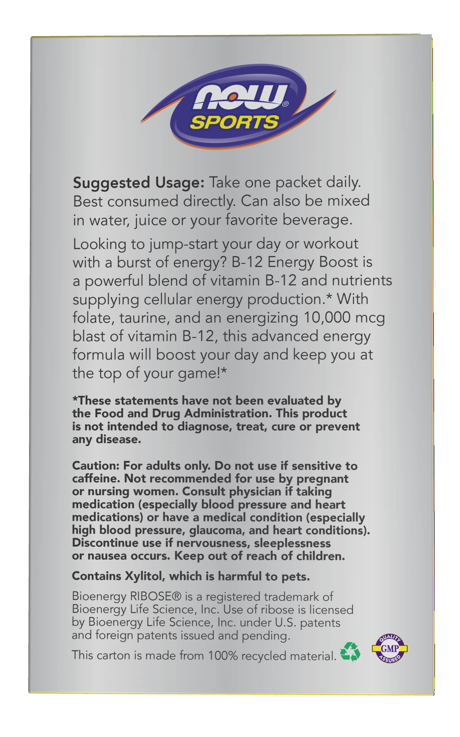 Foto 5 pulgar | Supplement Now Foods B-12 Energy Boost, 10 000 Mcg, 12 Barras - Venta Internacional.