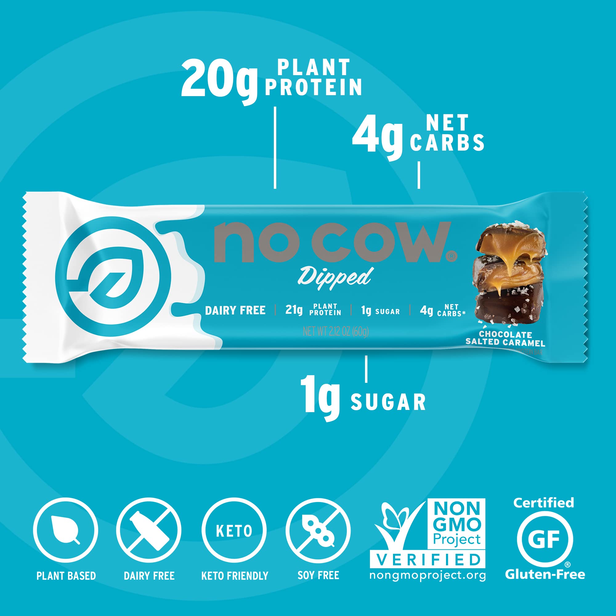 Foto 3 pulgar | Barritas De Proteína Sin Chocolate De Vaca Y Caramelo Salado, 20 G, Veganas, 12 °c - Venta Internacional.