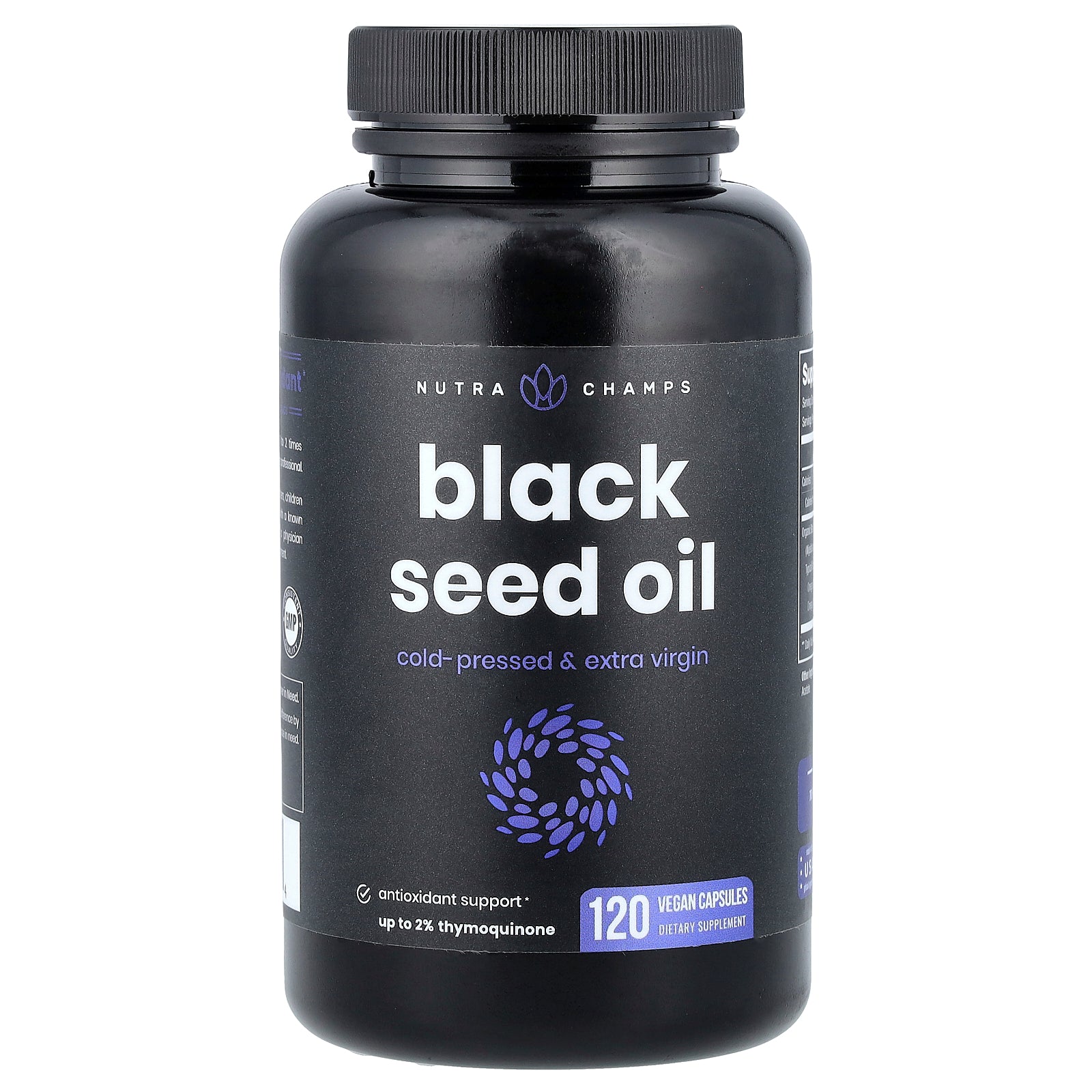 Foto 1 | Suplemento De Aceite De Semilla Negra Nutrachamps 120 Cápsulas Veganas - Venta Internacional.